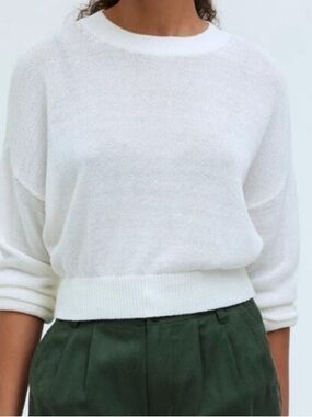 Madewell White Crewneck Sweater